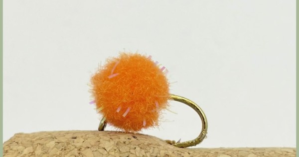Orange Egg Trout Flies, 6 Pack Orange Sparkle Egg, Size 10 River Or Still Water